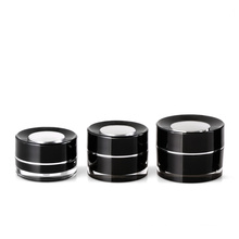 OEM Custom Logo Black Plastic Jar Container for Cream Whole Set Skincare Packaging